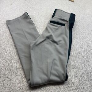 Boombah Baseball Pants Mens W30 Grey Black Green Piping Long Athletic Uniform